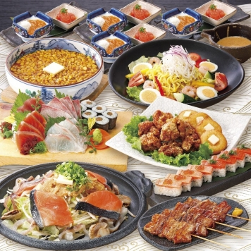 北海道堪能コース　飲み放題2時間付