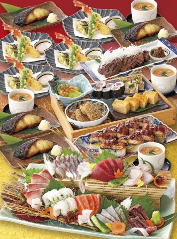 刺身大漁盛りコース　飲み放題2時間付